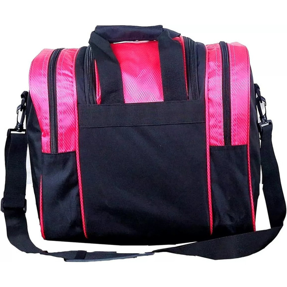 Bowling Bag for Single Ball - Tote with Large, Black/Pink - Picture 4 of 5